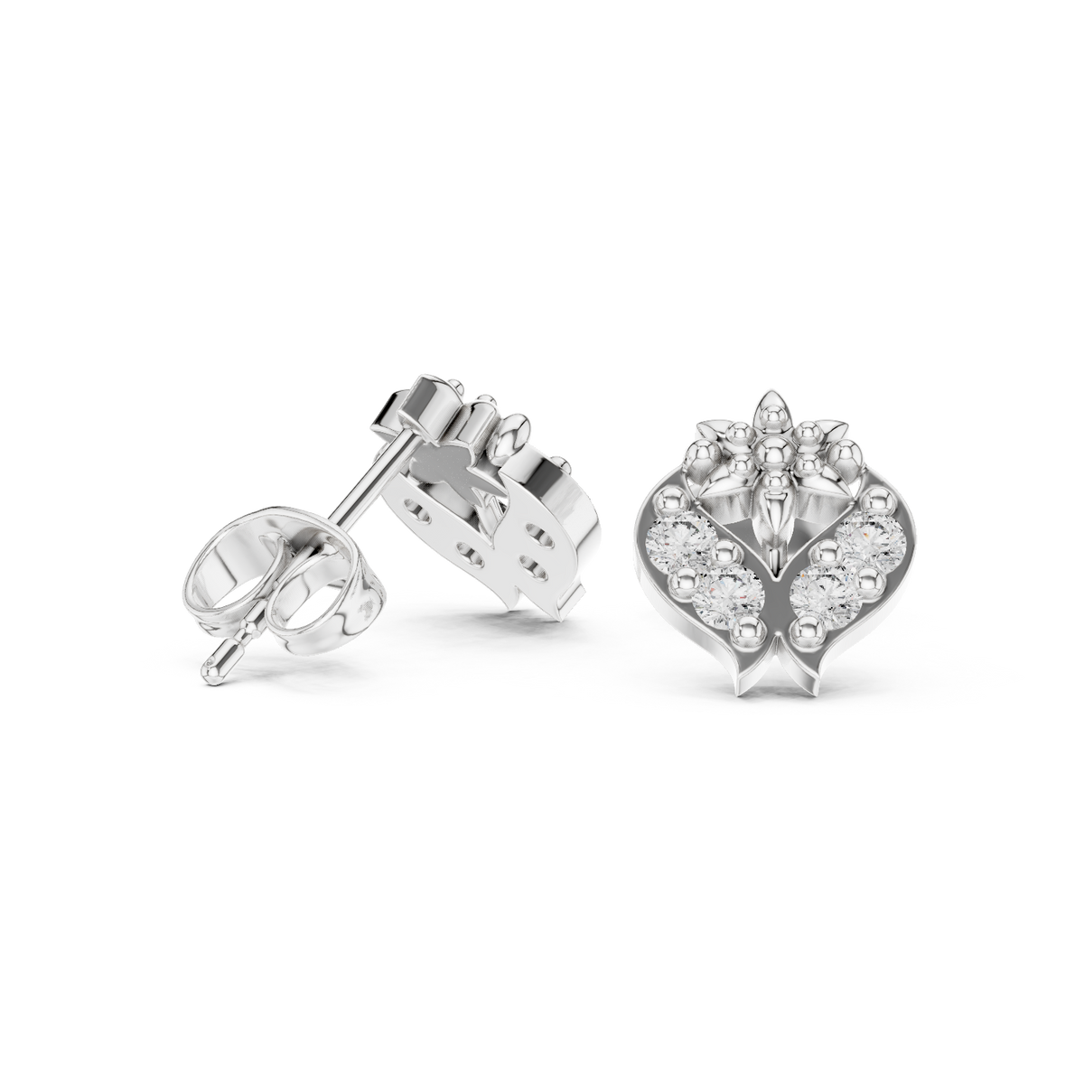 Petal Crest Cluster Diamond Studs