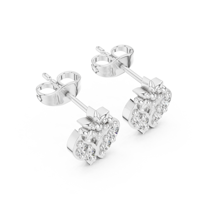 Petal Crest Cluster Diamond Studs