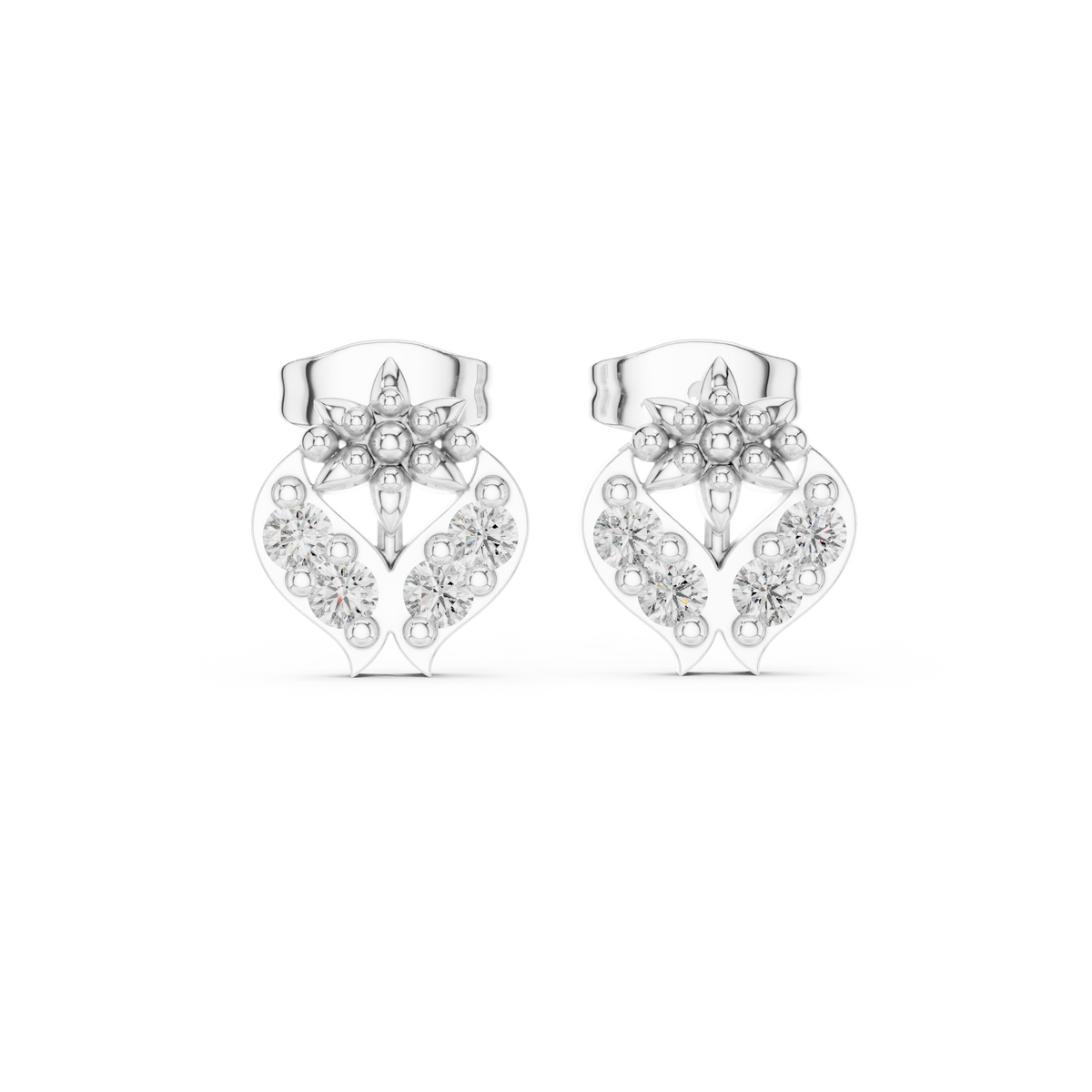 Petal Crest Cluster Diamond Studs