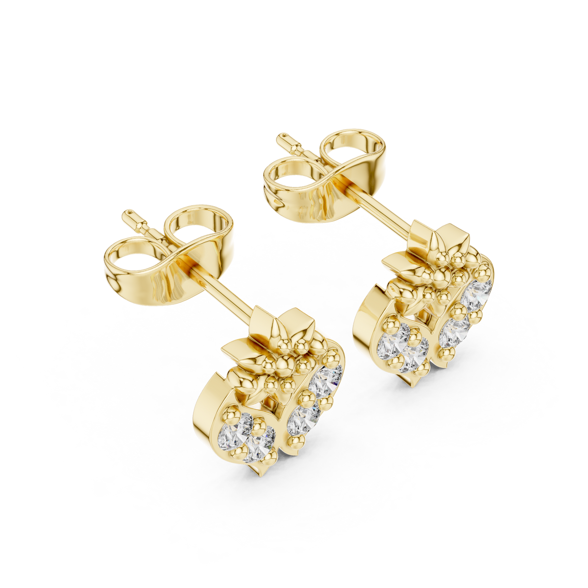 Petal Crest Cluster Diamond Studs