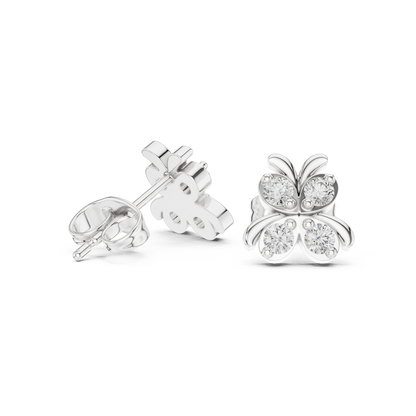 Sculpted Butterfly Quartet Diamond Studs