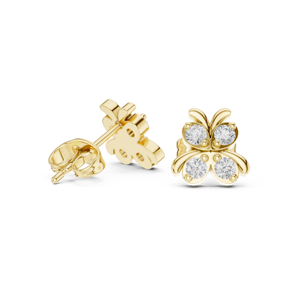 Sculpted Butterfly Quartet Diamond Studs