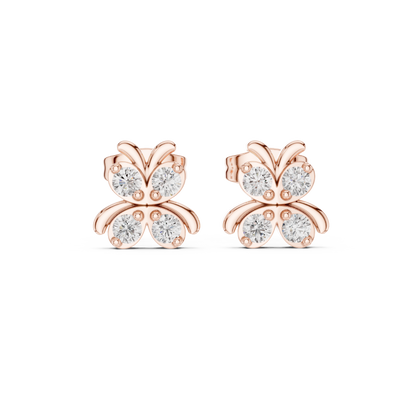 Sculpted Butterfly Quartet Diamond Studs
