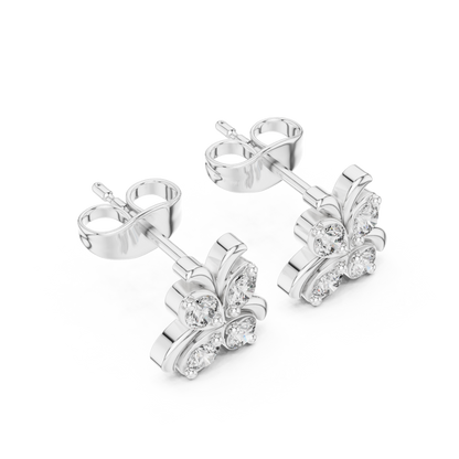 Sculpted Butterfly Quartet Diamond Studs