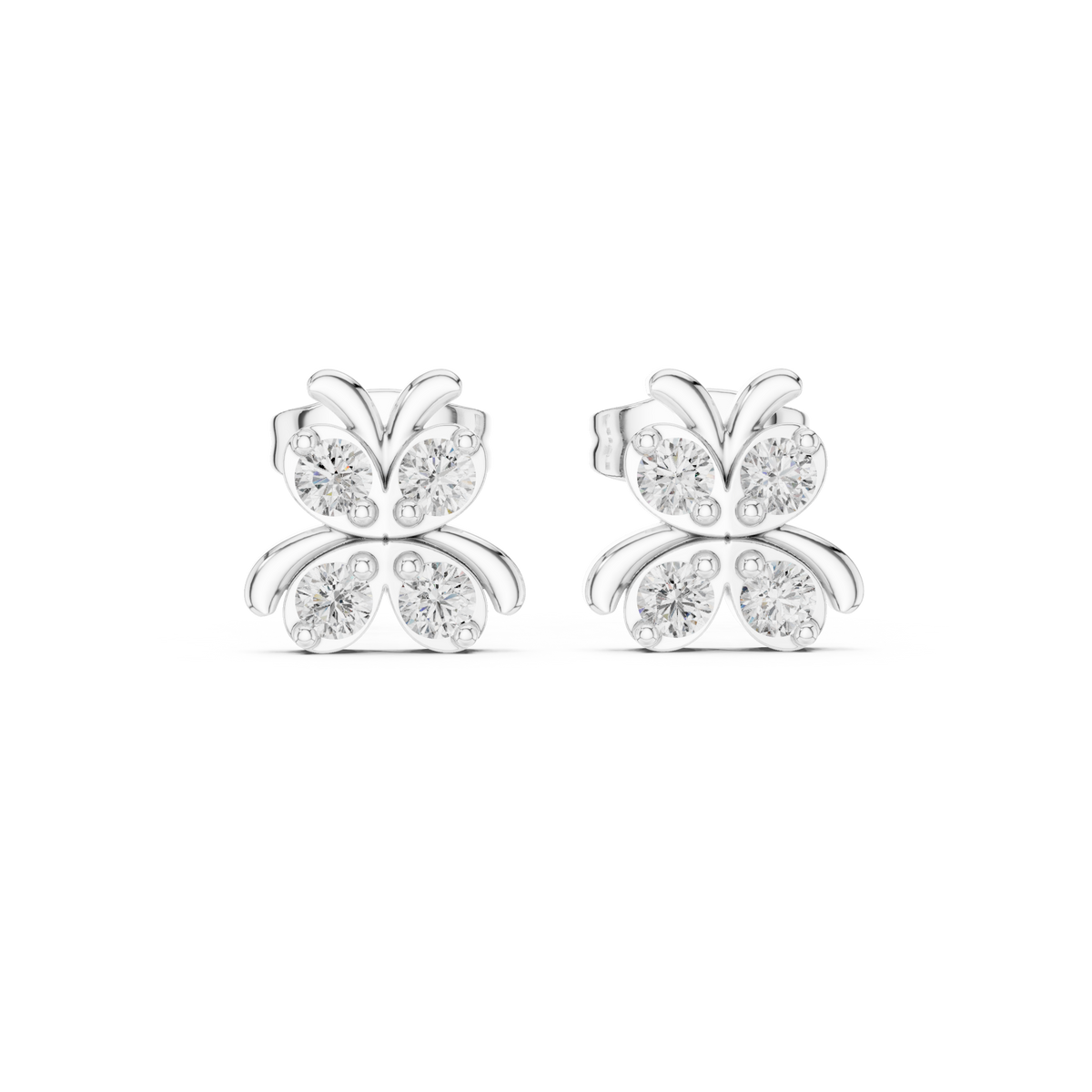 Sculpted Butterfly Quartet Diamond Studs