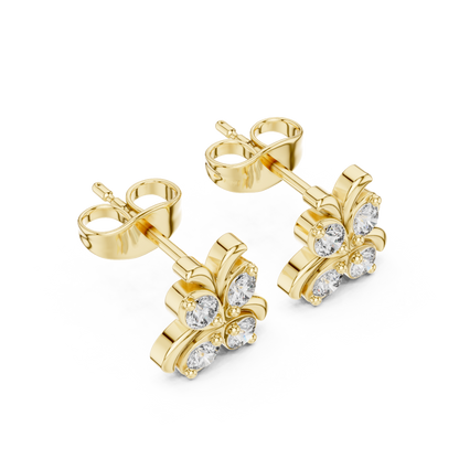 Sculpted Butterfly Quartet Diamond Studs