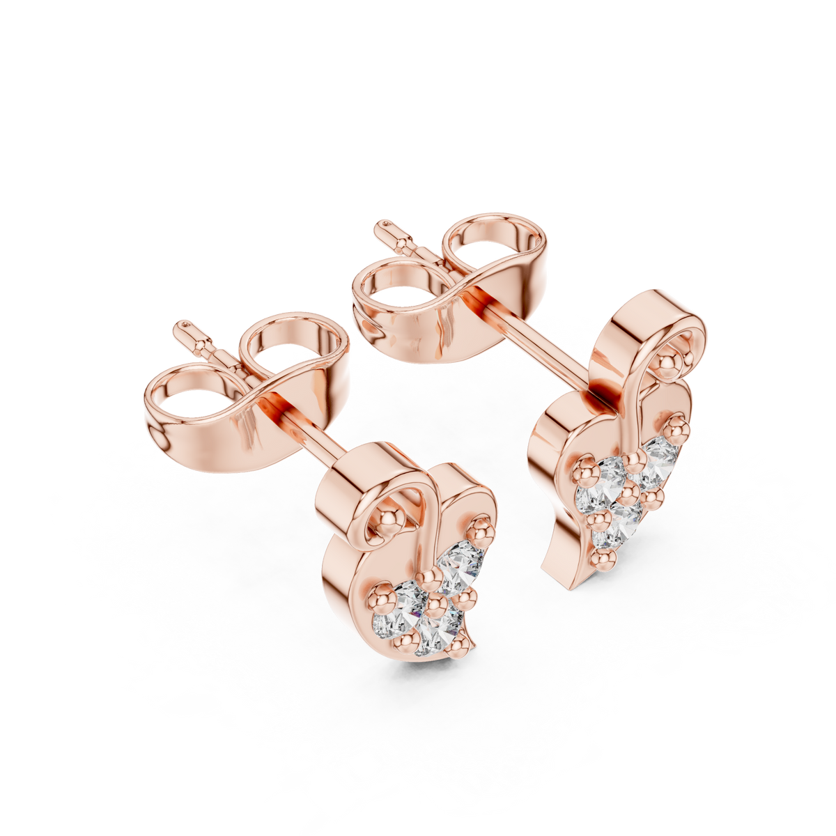 Heartleaf Swirl Quartet Diamond Studs