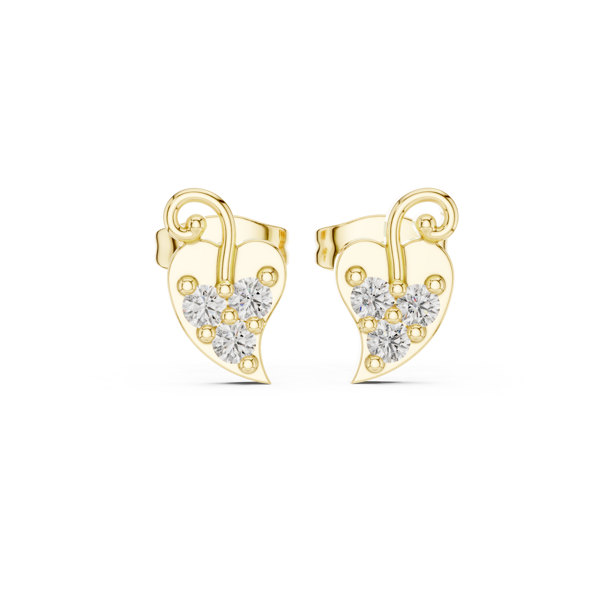 Heartleaf Swirl Quartet Diamond Studs
