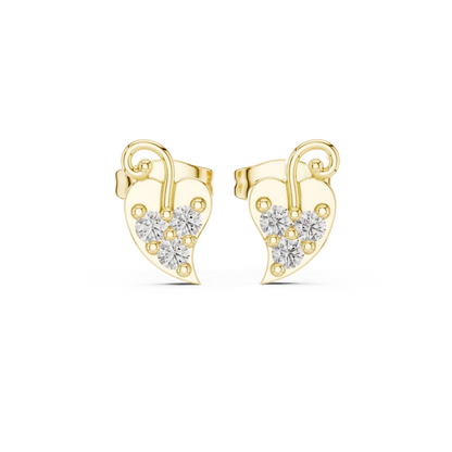 Heartleaf Swirl Quartet Diamond Studs