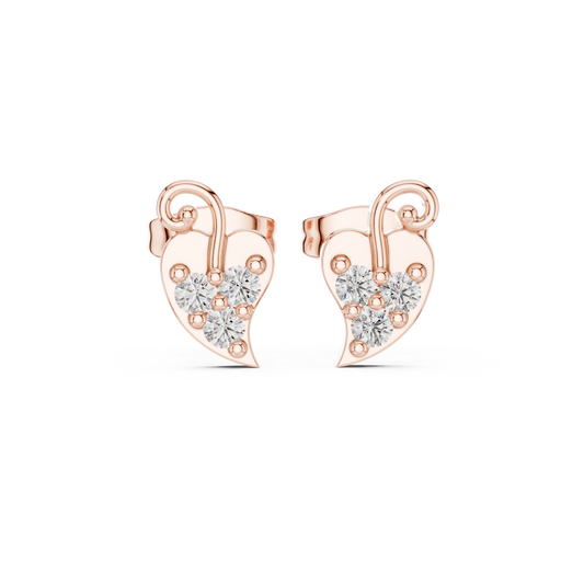 Heartleaf Swirl Quartet Diamond Studs