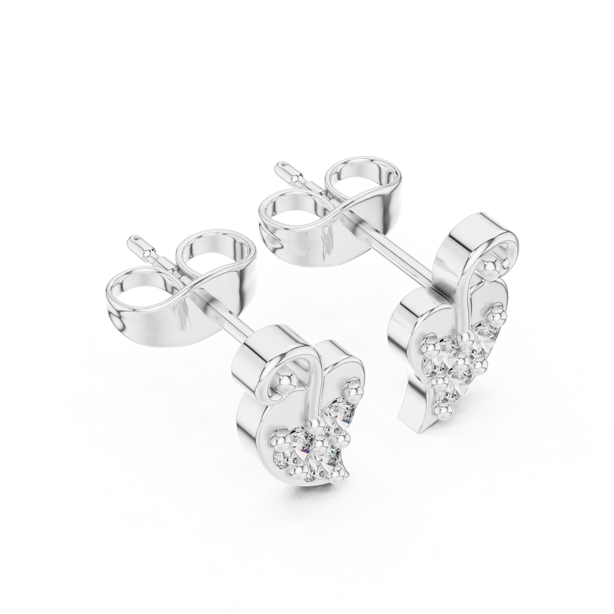 Heartleaf Swirl Quartet Diamond Studs