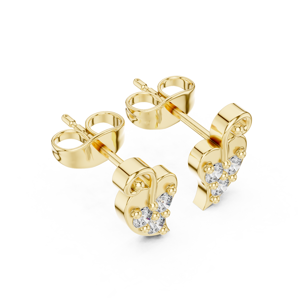 Heartleaf Swirl Quartet Diamond Studs