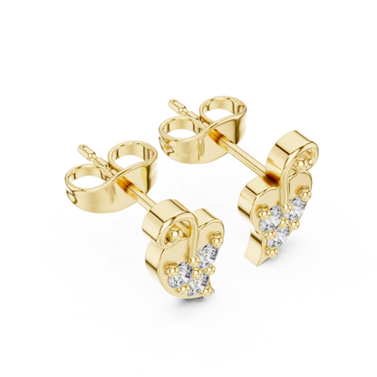 Heartleaf Swirl Quartet Diamond Studs