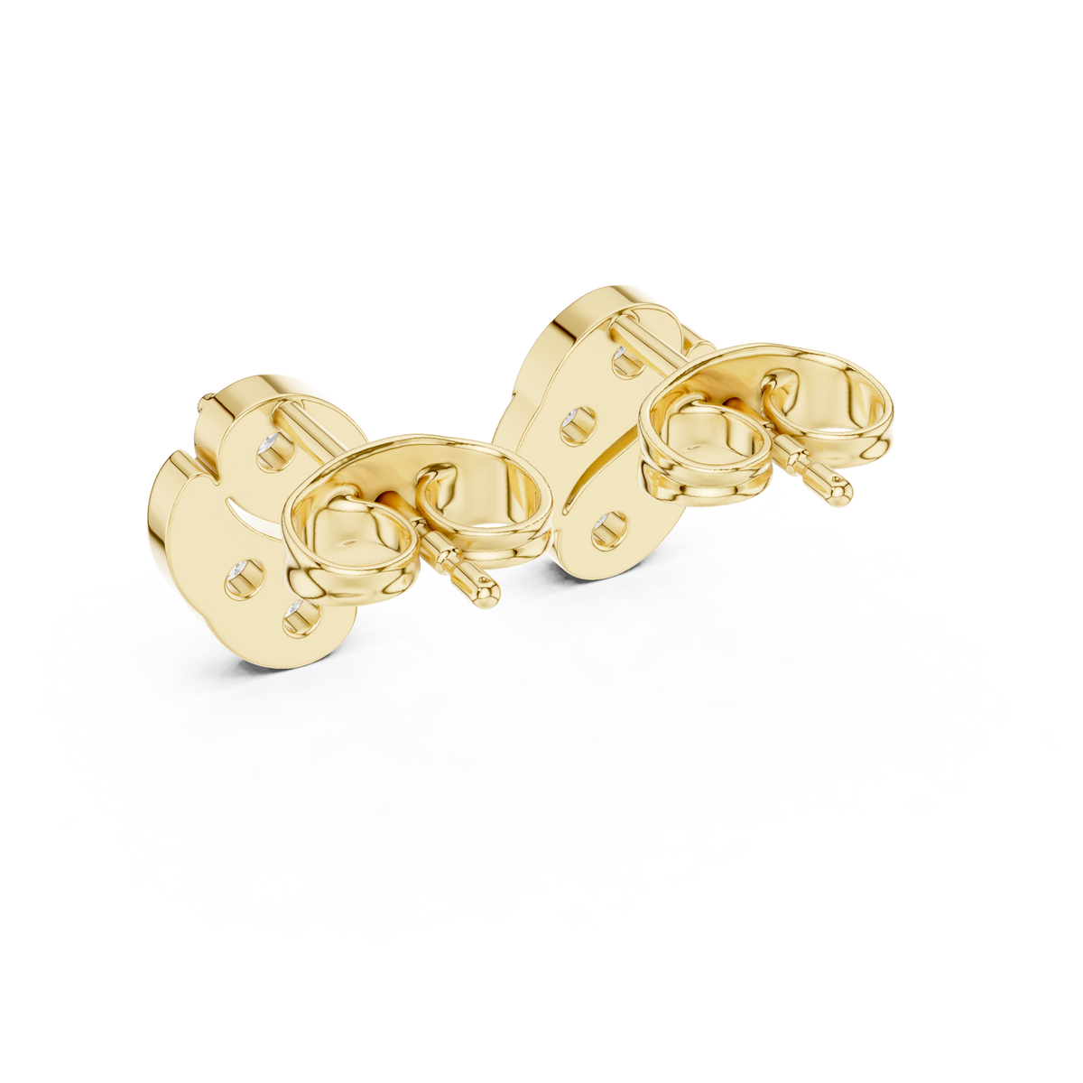 Sculpted Scroll Leaf Diamond Studs