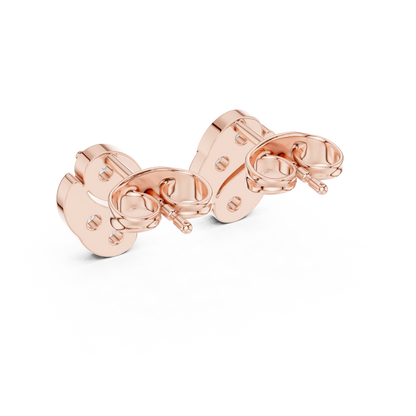 Sculpted Scroll Leaf Diamond Studs