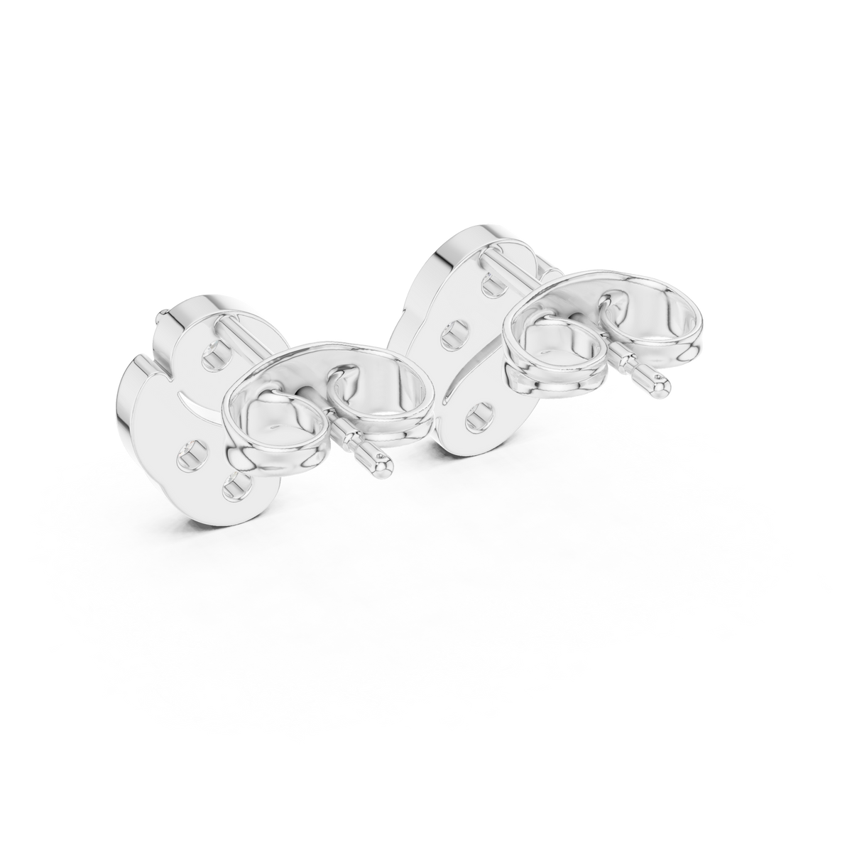 Sculpted Scroll Leaf Diamond Studs