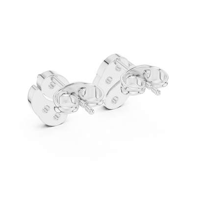 Sculpted Scroll Leaf Diamond Studs