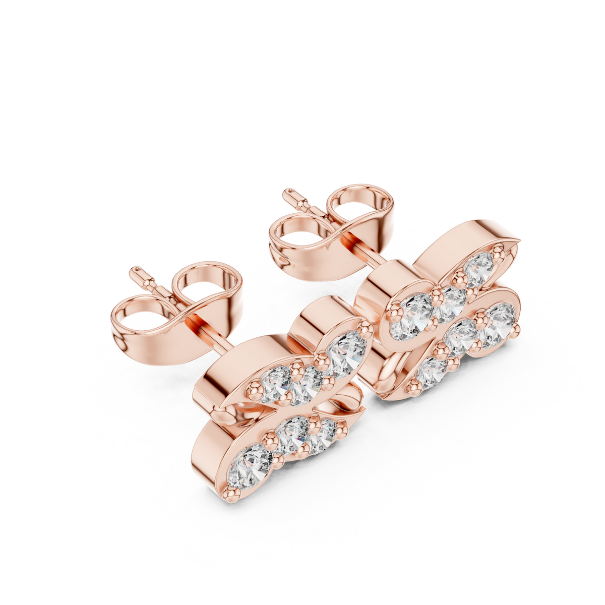 Butterfly Bow Quartet Diamond Studs