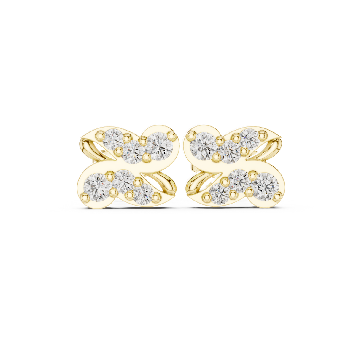 Butterfly Bow Quartet Diamond Studs