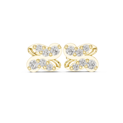 Butterfly Bow Quartet Diamond Studs