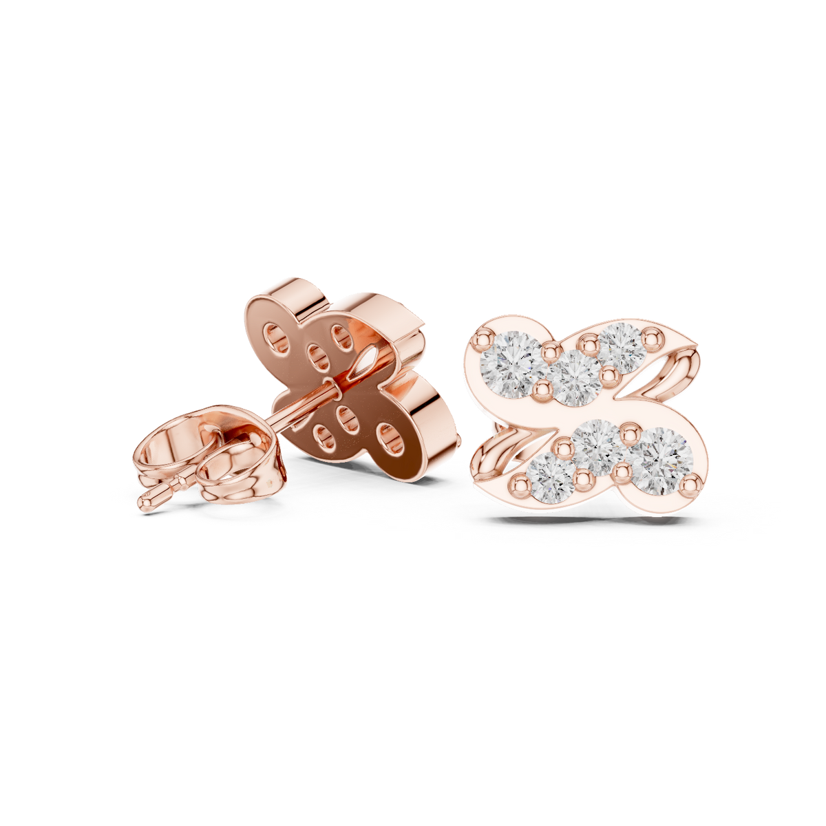 Butterfly Bow Quartet Diamond Studs