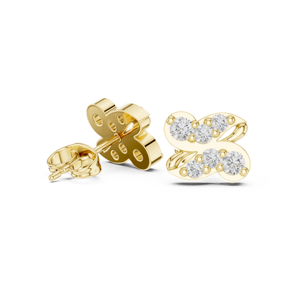Butterfly Bow Quartet Diamond Studs