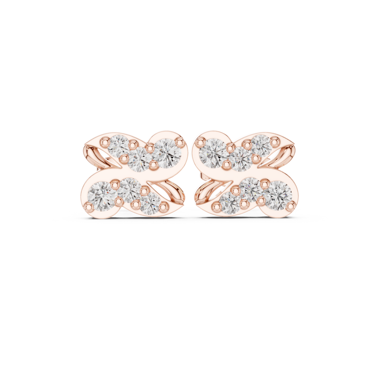 Butterfly Bow Quartet Diamond Studs