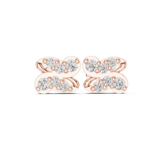 Butterfly Bow Quartet Diamond Studs