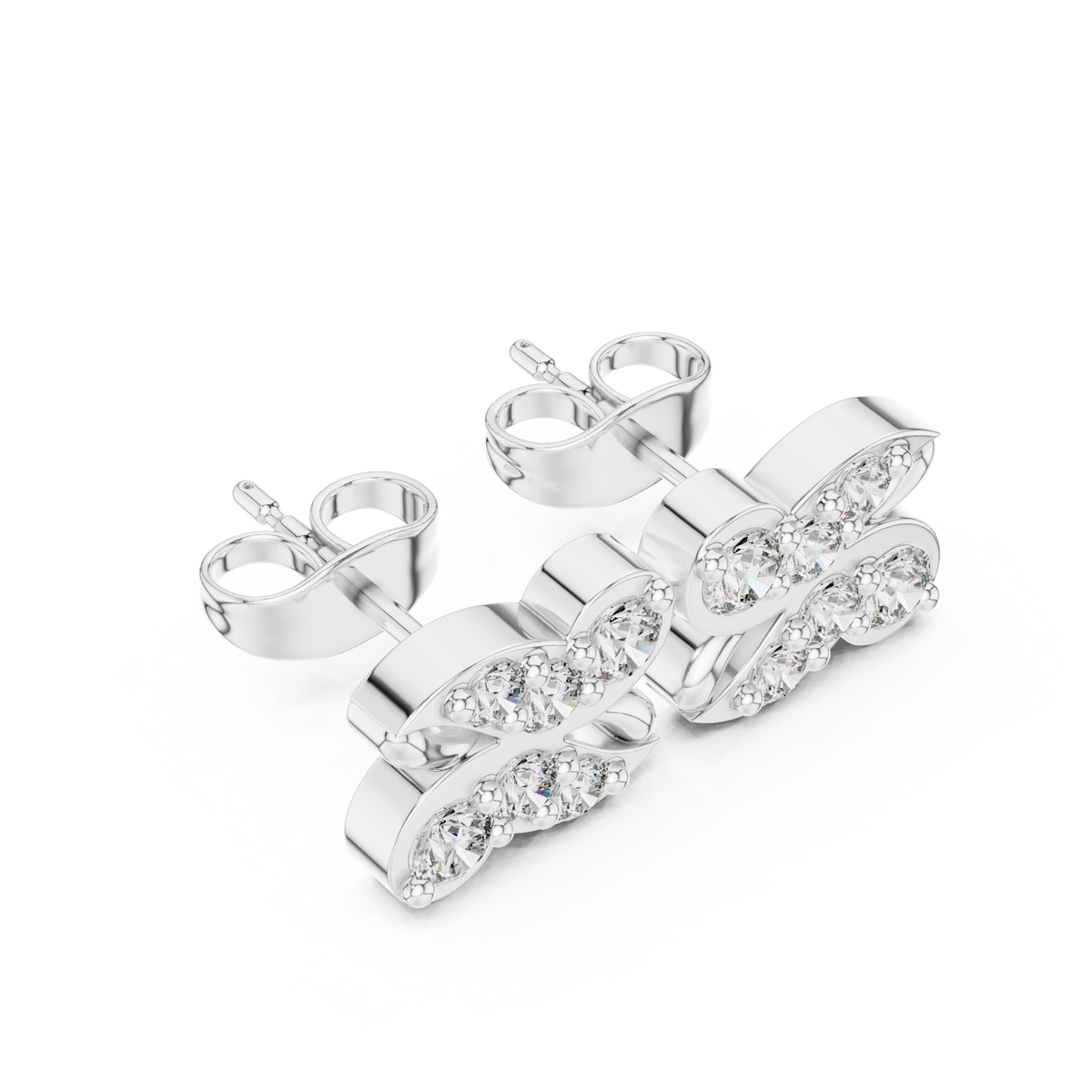 Butterfly Bow Quartet Diamond Studs