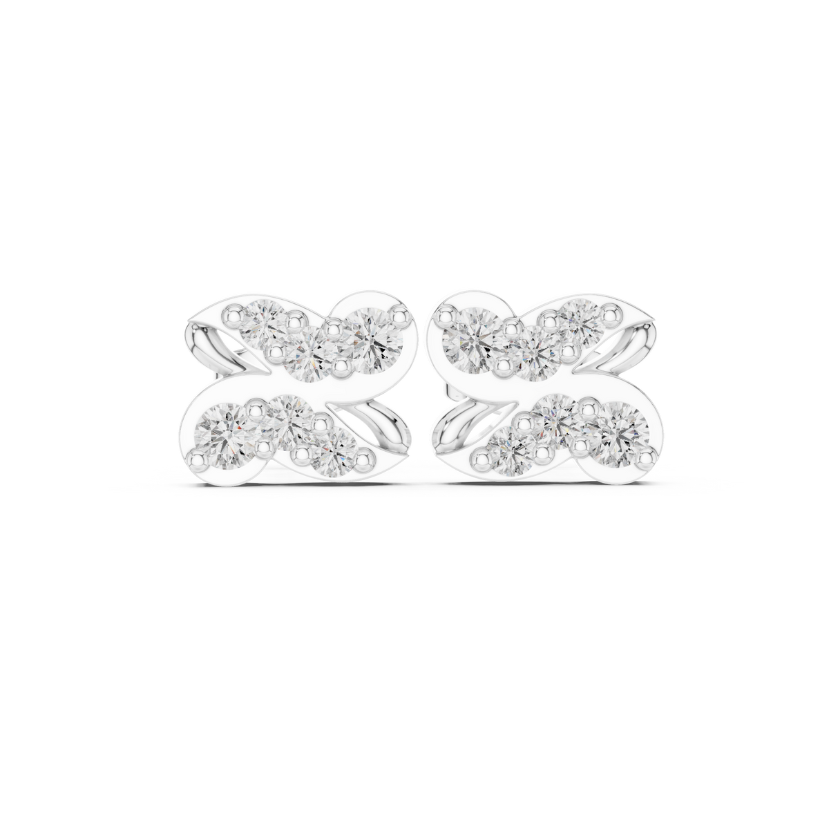 Butterfly Bow Quartet Diamond Studs
