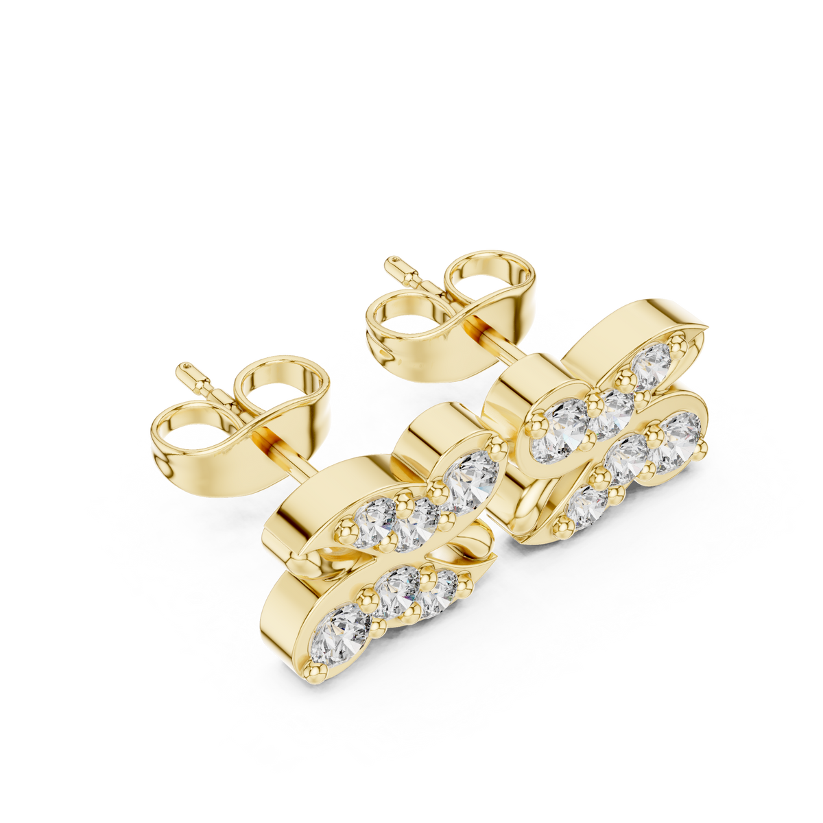 Butterfly Bow Quartet Diamond Studs