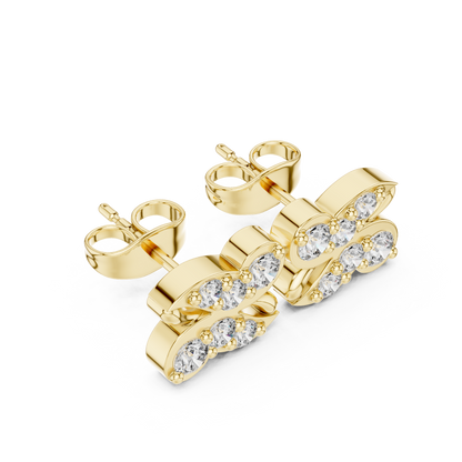 Butterfly Bow Quartet Diamond Studs
