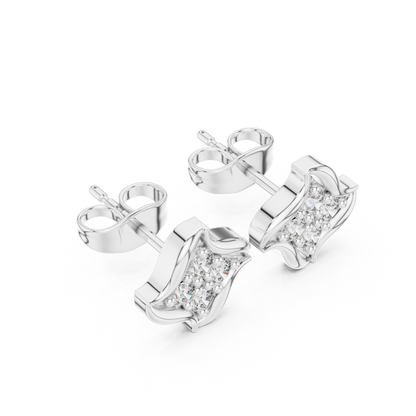 Crescent Petal Quartet Diamond Studs
