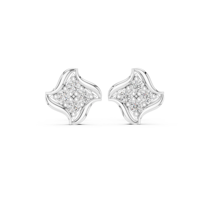Crescent Petal Quartet Diamond Studs