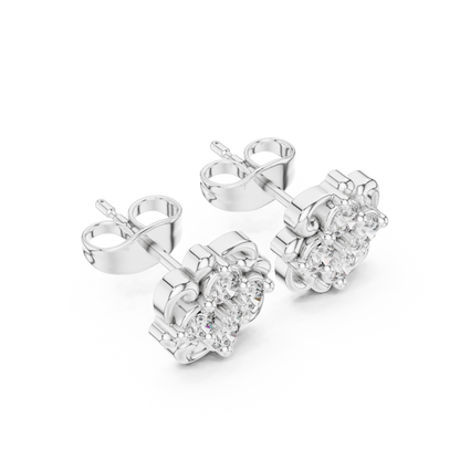 Floral Crest Quartet Diamond Studs