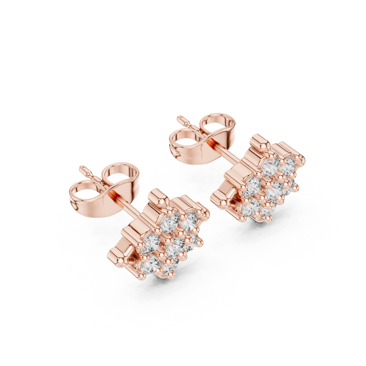 Petal Crown Cluster Diamond Studs