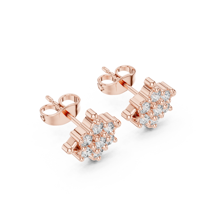 Petal Crown Cluster Diamond Studs