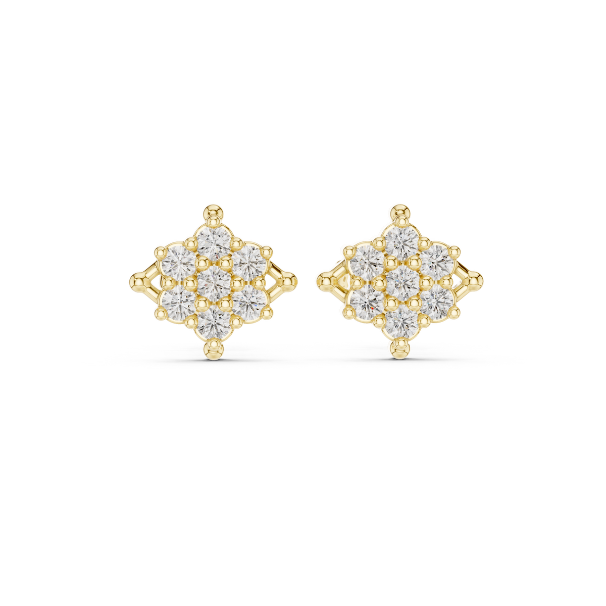 Petal Crown Cluster Diamond Studs