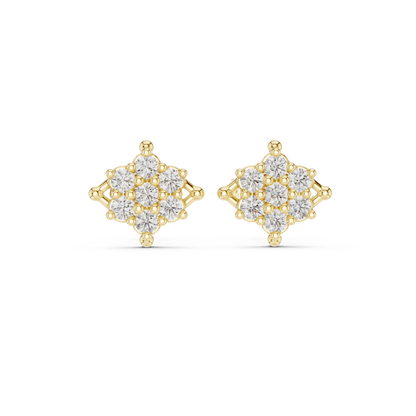 Petal Crown Cluster Diamond Studs