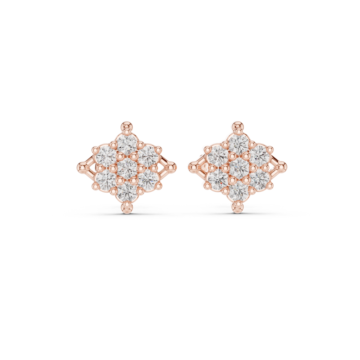 Petal Crown Cluster Diamond Studs