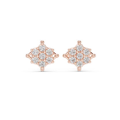 Petal Crown Cluster Diamond Studs