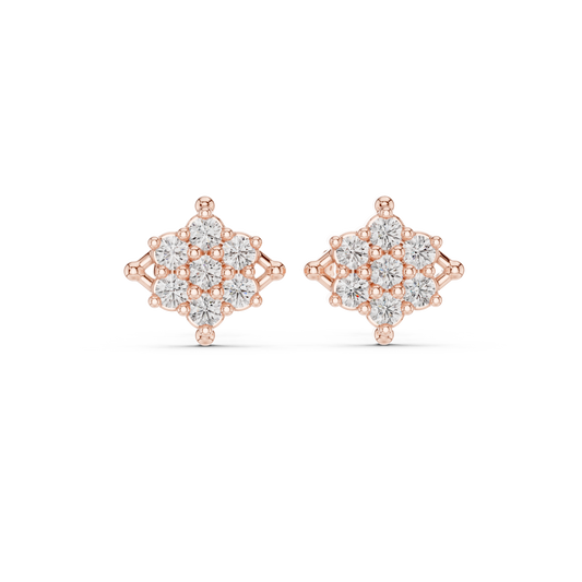 Petal Crown Cluster Diamond Studs
