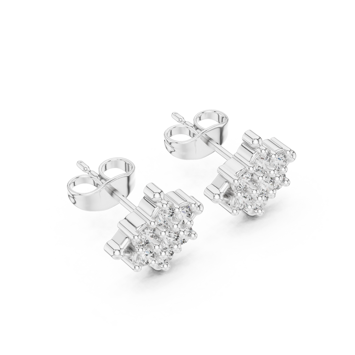 Petal Crown Cluster Diamond Studs