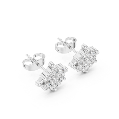 Petal Crown Cluster Diamond Studs