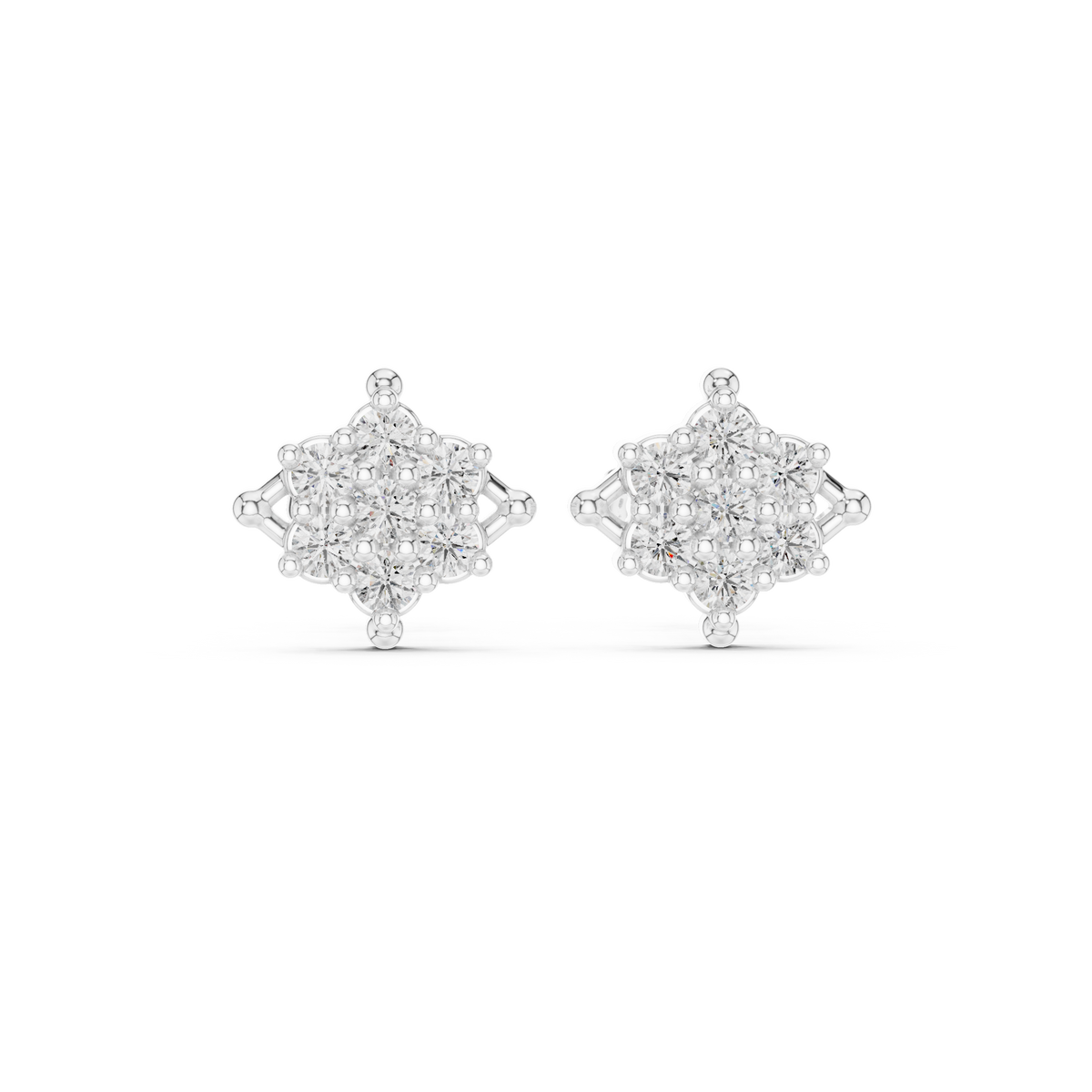 Petal Crown Cluster Diamond Studs