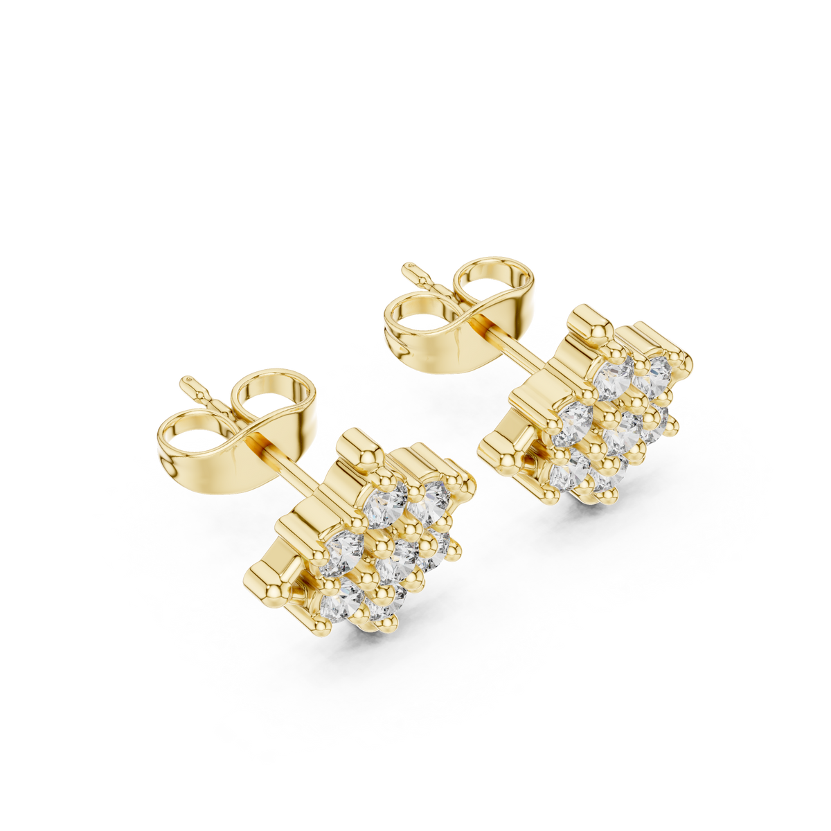 Petal Crown Cluster Diamond Studs