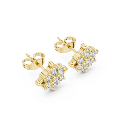 Petal Crown Cluster Diamond Studs