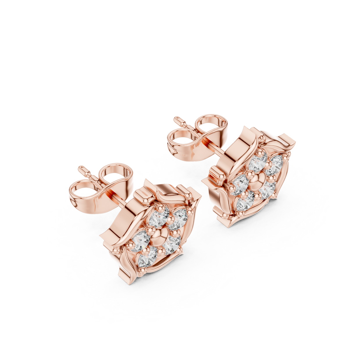 Regal Vine Blossom Diamond Studs