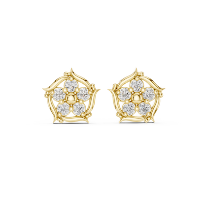 Regal Vine Blossom Diamond Studs