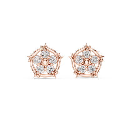 Regal Vine Blossom Diamond Studs